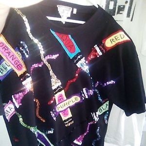 CRAYON Applique Vintage Beaded Sequins Jill Rogers
